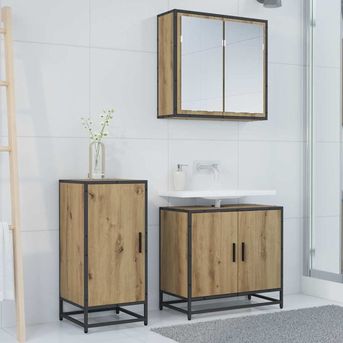 vidaXL Πλαϊνό γραφείο Artisan Oak 35,5 x 35 x 76 εκ