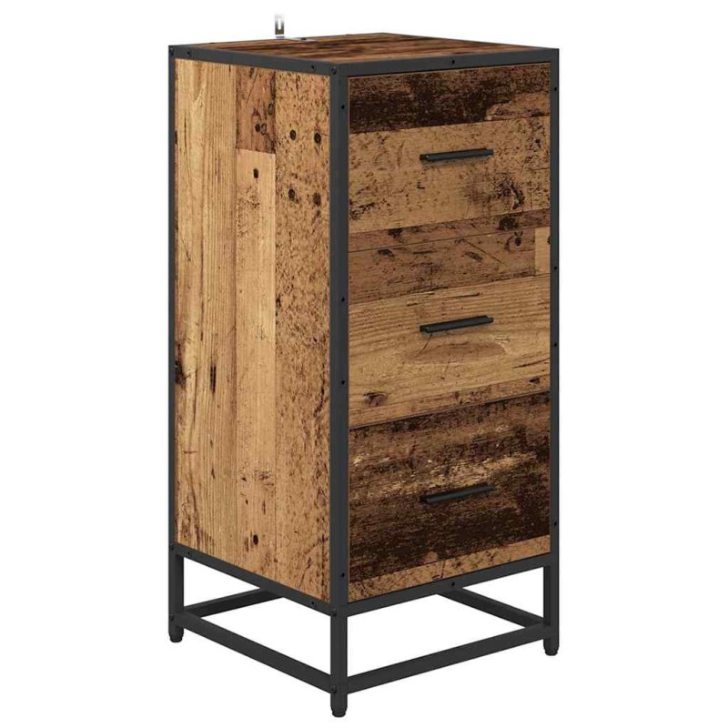 vidaXL Πλαϊνό γραφείο Παλιό ξύλο 35.5 x 35 x76 εκ