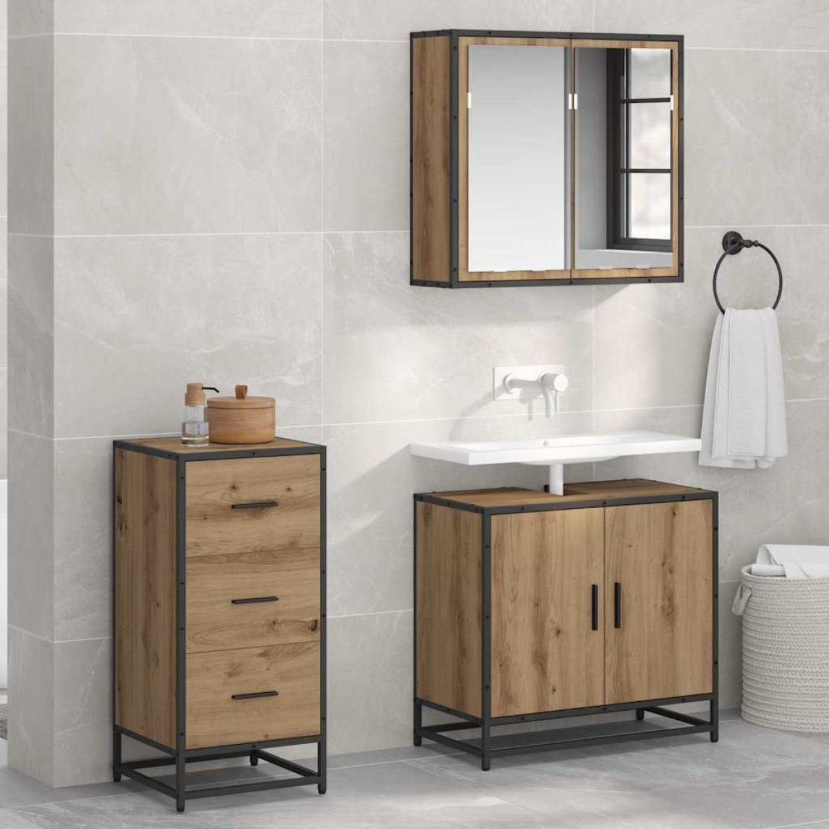 vidaXL Πλαϊνό γραφείο Artisan Oak 35.5 x 35 x76 εκ