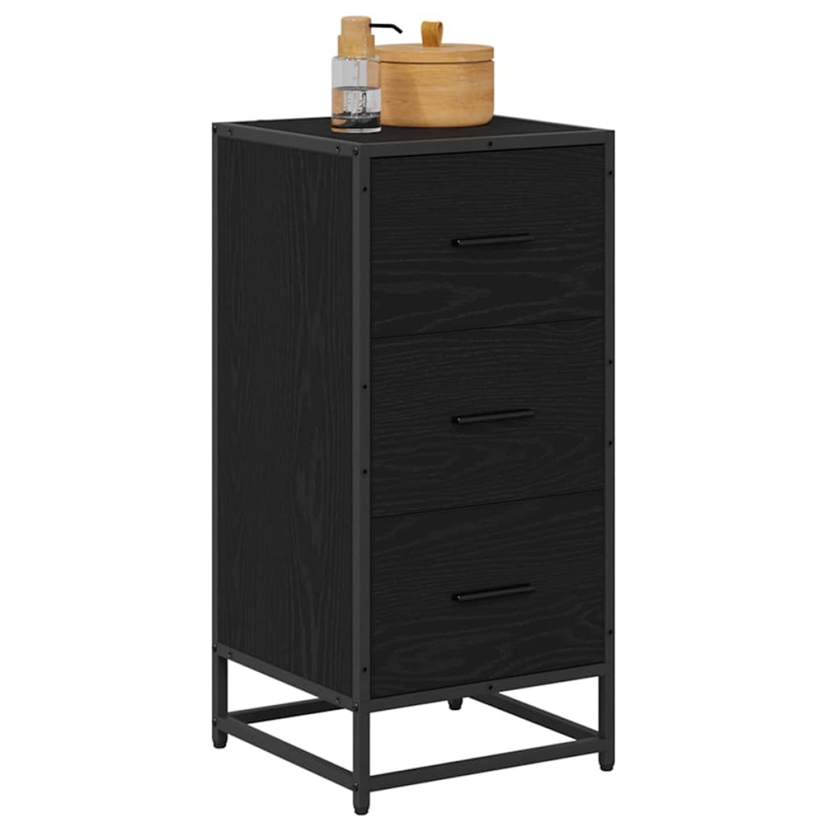 vidaXL Πλαϊνό γραφείο Μαύρη Οξυά 35.5 x 35 x76 εκ