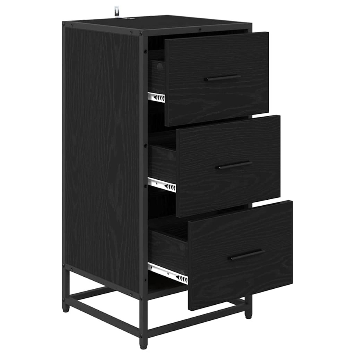 vidaXL Πλαϊνό γραφείο Μαύρη Οξυά 35.5 x 35 x76 εκ