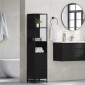 vidaXL Σετ Επίπλων Μπάνιου Μαύρη Οξυά 35 x 37,5 x 166 εκ.