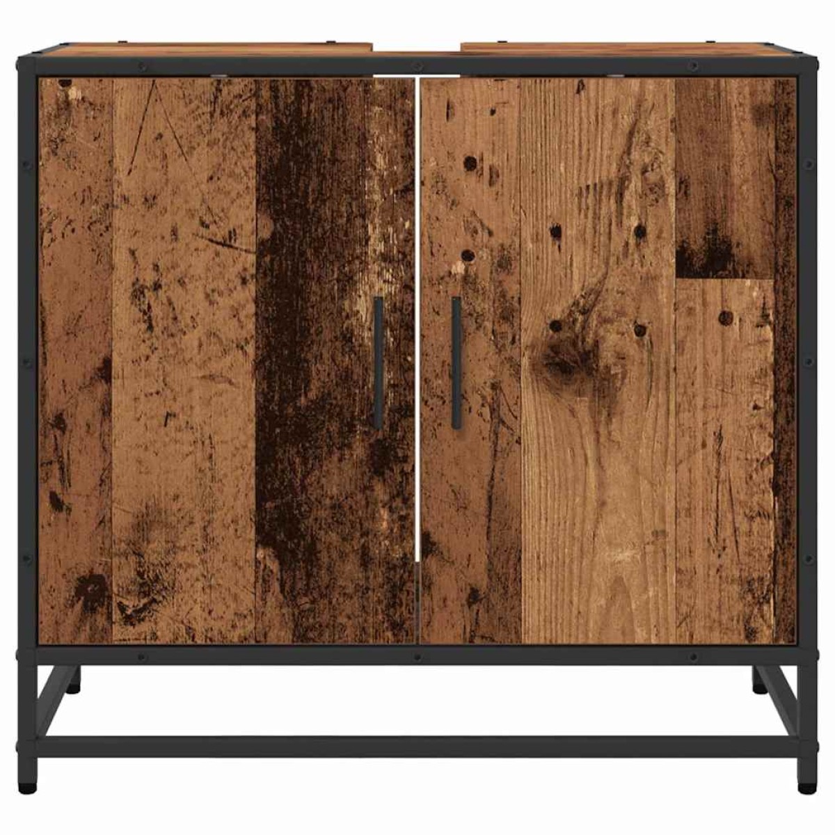 vidaXL Ντουλάπα Νιπτήρα Mπάνιου Παλιό Ξύλο 65 x 33 x 60 εκ