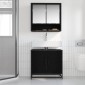 vidaXL Ντουλάπα Νιπτήρα Mπάνιου Μαύρη Οξυά 65 x 33 x 60 εκ