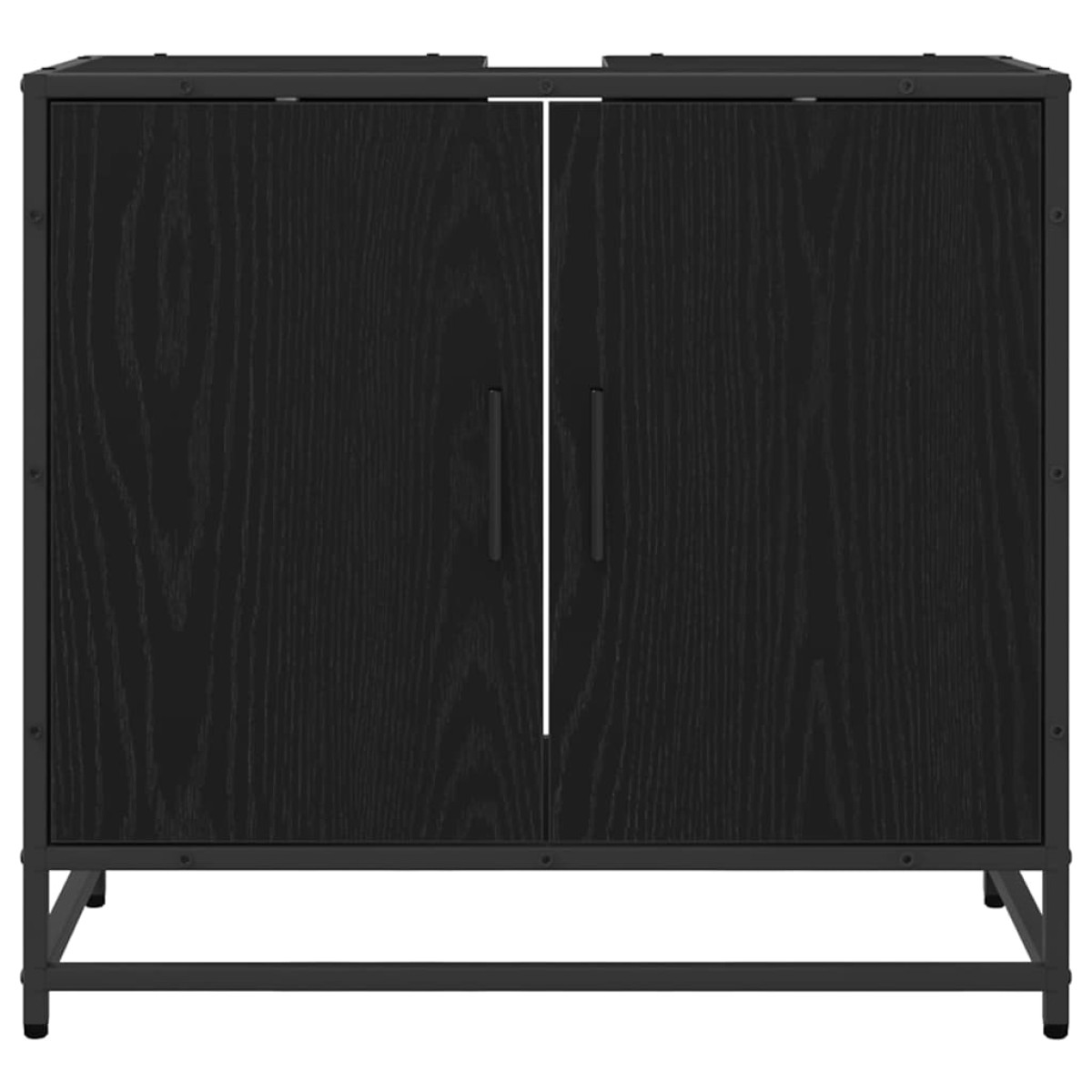 vidaXL Ντουλάπα Νιπτήρα Mπάνιου Μαύρη Οξυά 65 x 33 x 60 εκ