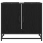 vidaXL Ντουλάπα Νιπτήρα Mπάνιου Μαύρη Οξυά 65 x 33 x 60 εκ