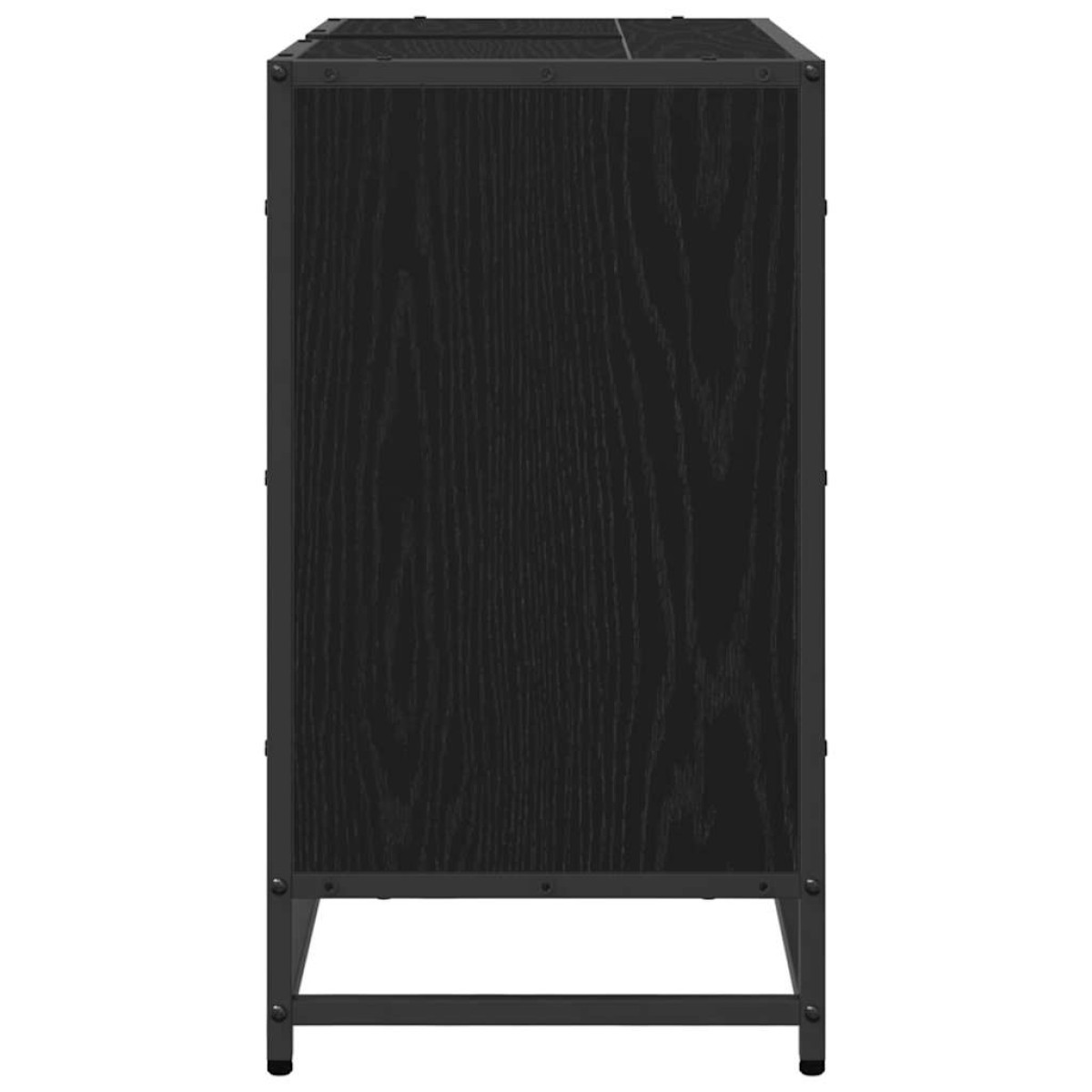 vidaXL Ντουλάπα Νιπτήρα Mπάνιου Μαύρη Οξυά 65 x 33 x 60 εκ