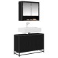 vidaXL Ντουλάπι Μπάνιου Μαύρη Οξυά 90 x 33 x 60 εκ. Επεξεργασμένο Ξύλο