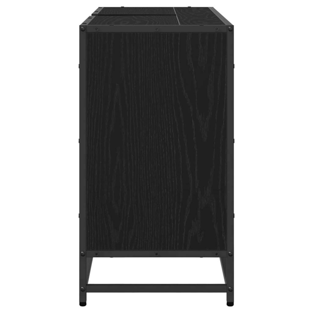 vidaXL Ντουλάπι Μπάνιου Μαύρη Οξυά 90 x 33 x 60 εκ. Επεξεργασμένο Ξύλο