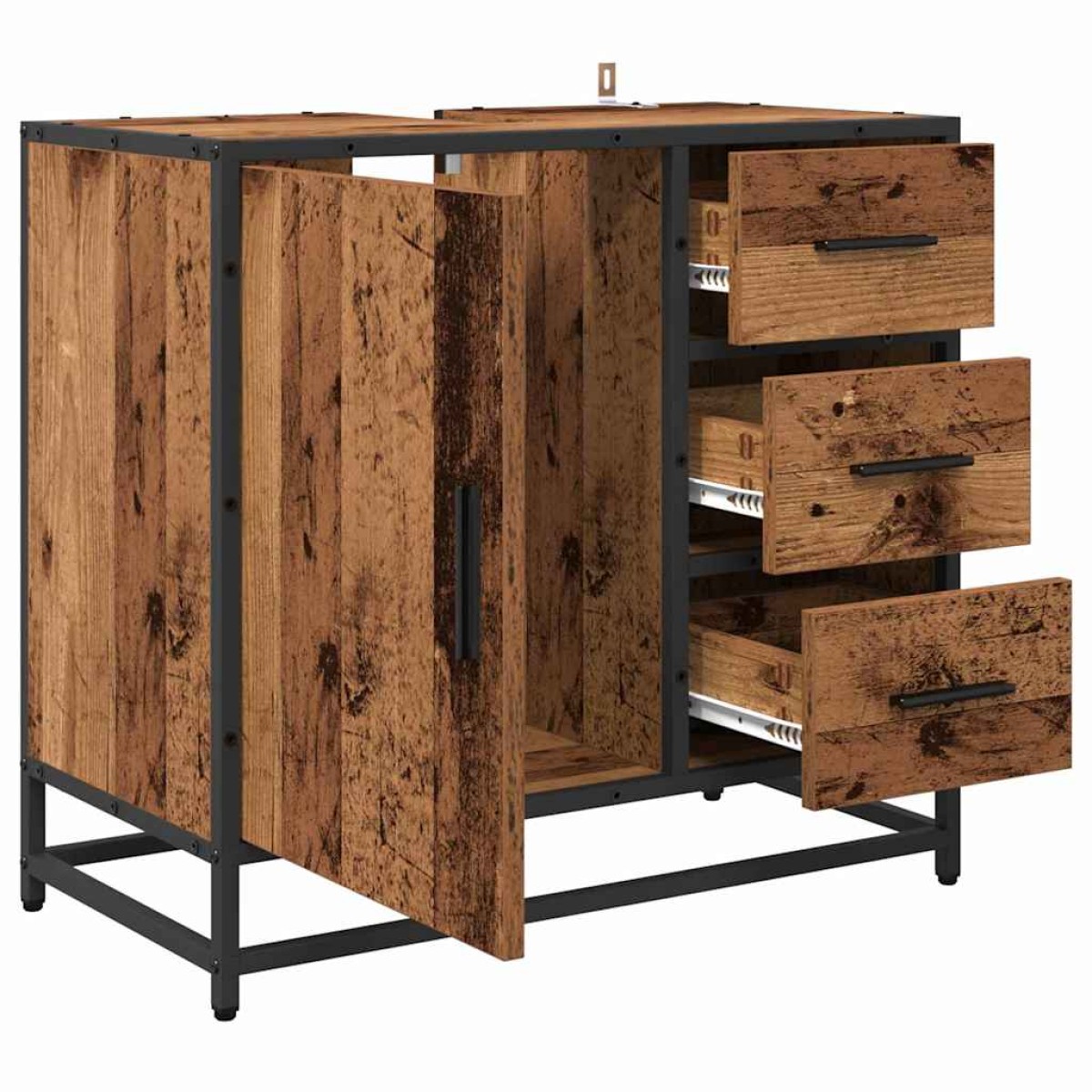 vidaXL Ντουλάπι Μπάνιου Παλιό Ξύλο 65 x 33 x 60 εκ Επεξεργασμένο Ξύλο