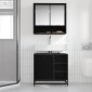 vidaXL Ντουλάπι Μπάνιου Μαύρη Οξυά 65 x 33 x 60 εκ Επεξεργασμένο Ξύλο