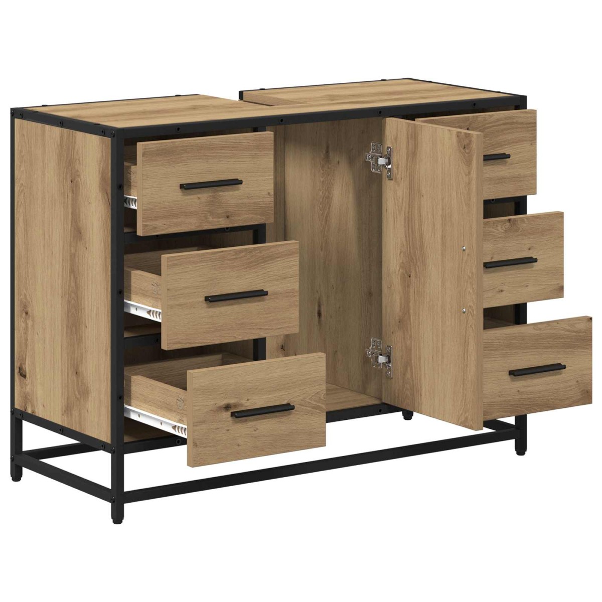 vidaXL Ντουλάπι Μπάνιου Artisan Oak 80 x 33 x 60 εκ Επεξεργασμένο Ξύλο