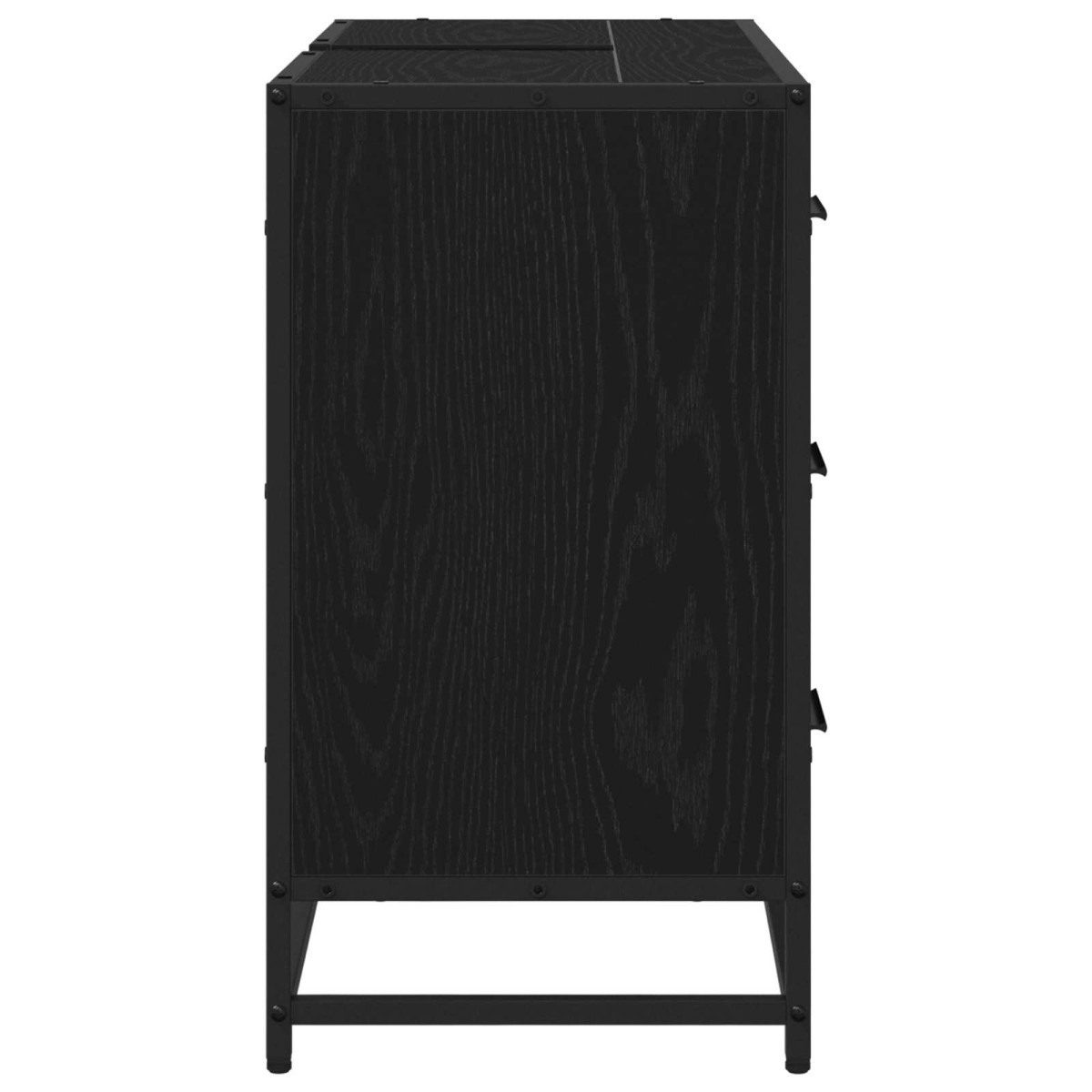 vidaXL Ντουλάπι Μπάνιου Μαύρη Οξυά 80 x 33 x 60 εκ Επεξεργασμένο Ξύλο