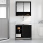 vidaXL Ντουλάπι Μπάνιου Μαύρη Οξυά 65 x 33 x 60 εκ Επεξεργασμένο Ξύλο