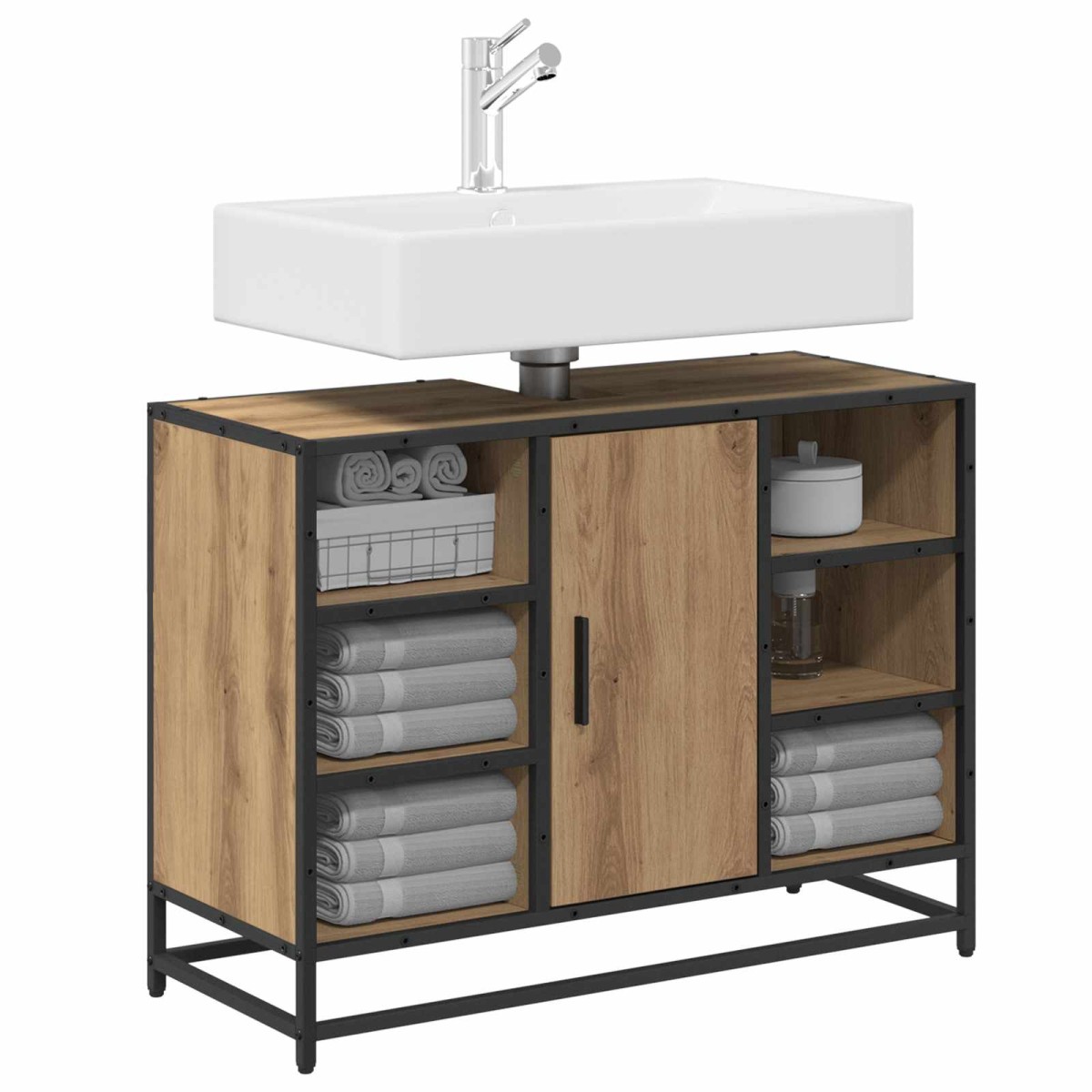 vidaXL Ντουλάπι Μπάνιου Artisan Oak 80 x 33 x 60 εκ Επεξεργασμένο Ξύλο