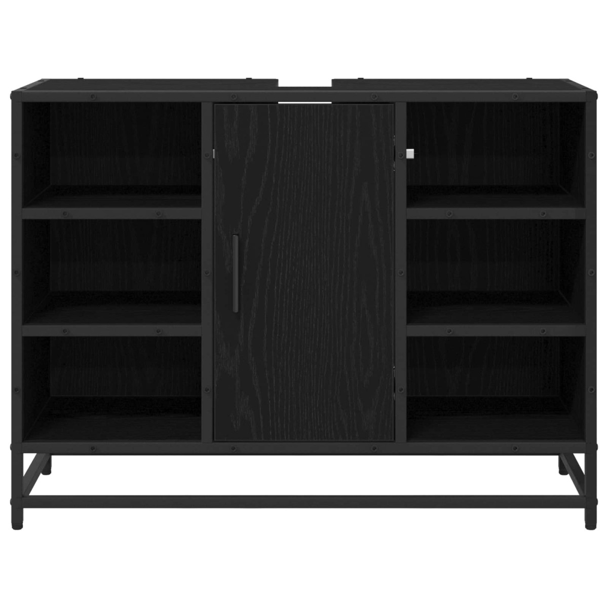 vidaXL Ντουλάπι Μπάνιου Μαύρη Οξυά 80 x 33 x 60 εκ Επεξεργασμένο Ξύλο