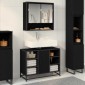 vidaXL Ντουλάπι Μπάνιου Μαύρη Οξυά 80 x 33 x 60 εκ Επεξεργασμένο Ξύλο