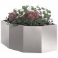vidaXL Γωνιακό Ροδόδεντρο Ασημί 60 x 60 x 35 cm Ανοξείδωτο ατσάλι