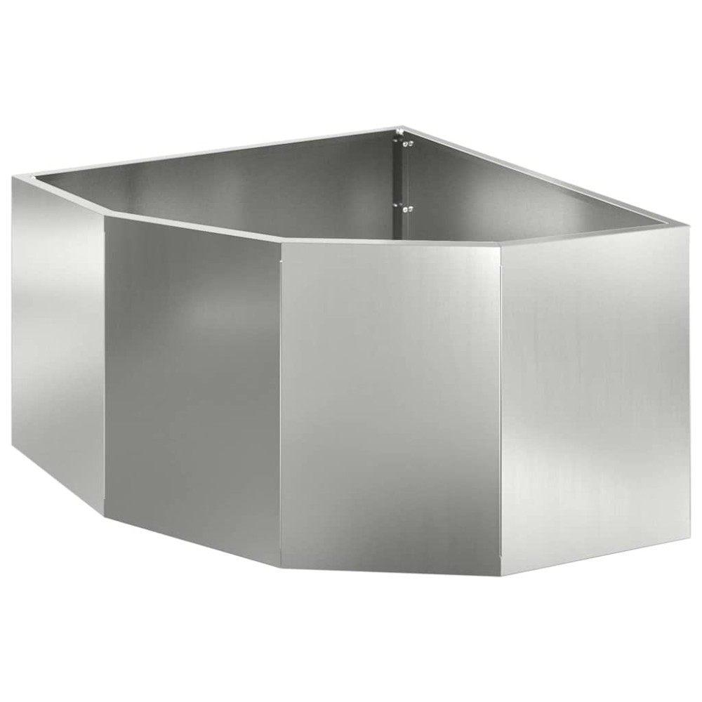 vidaXL Γωνιακό Ροδόδεντρο Ασημί 60 x 60 x 35 cm Γαλβανισμένος χάλυβας