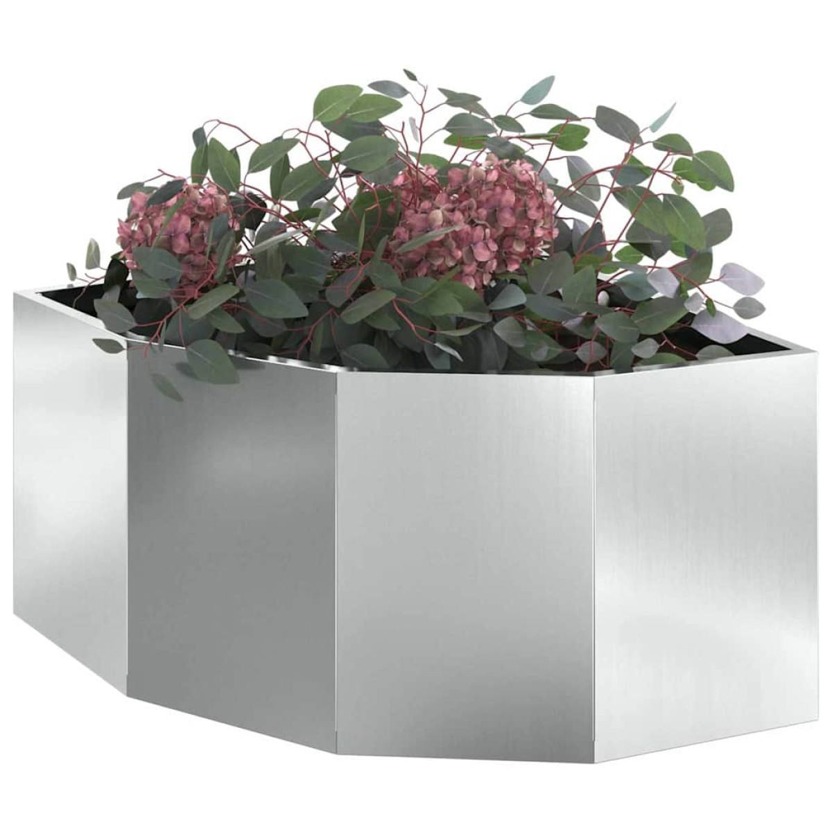 vidaXL Γωνιακό Ροδόδεντρο Ασημί 60 x 60 x 35 cm Γαλβανισμένος χάλυβας