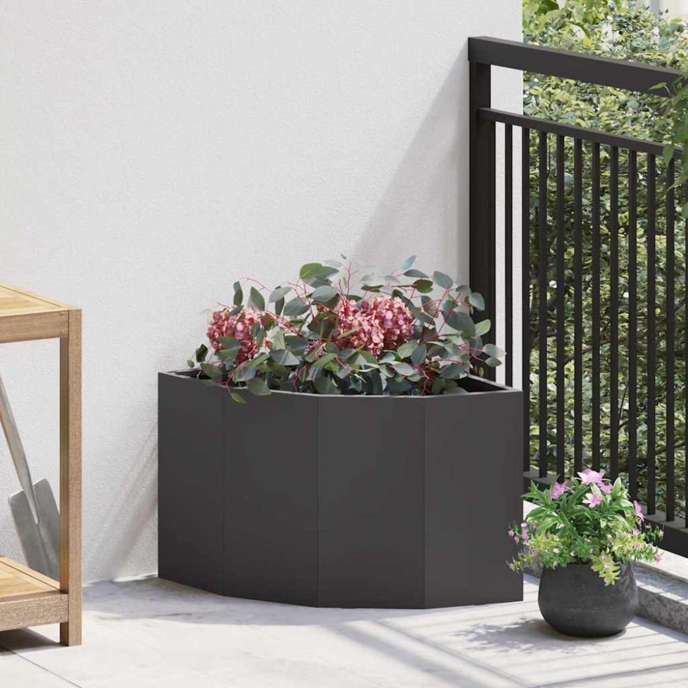 vidaXL Γωνιακό Ροδόδεντρο Μαύρο 45 x 45 x 35 cm Ατσάλι