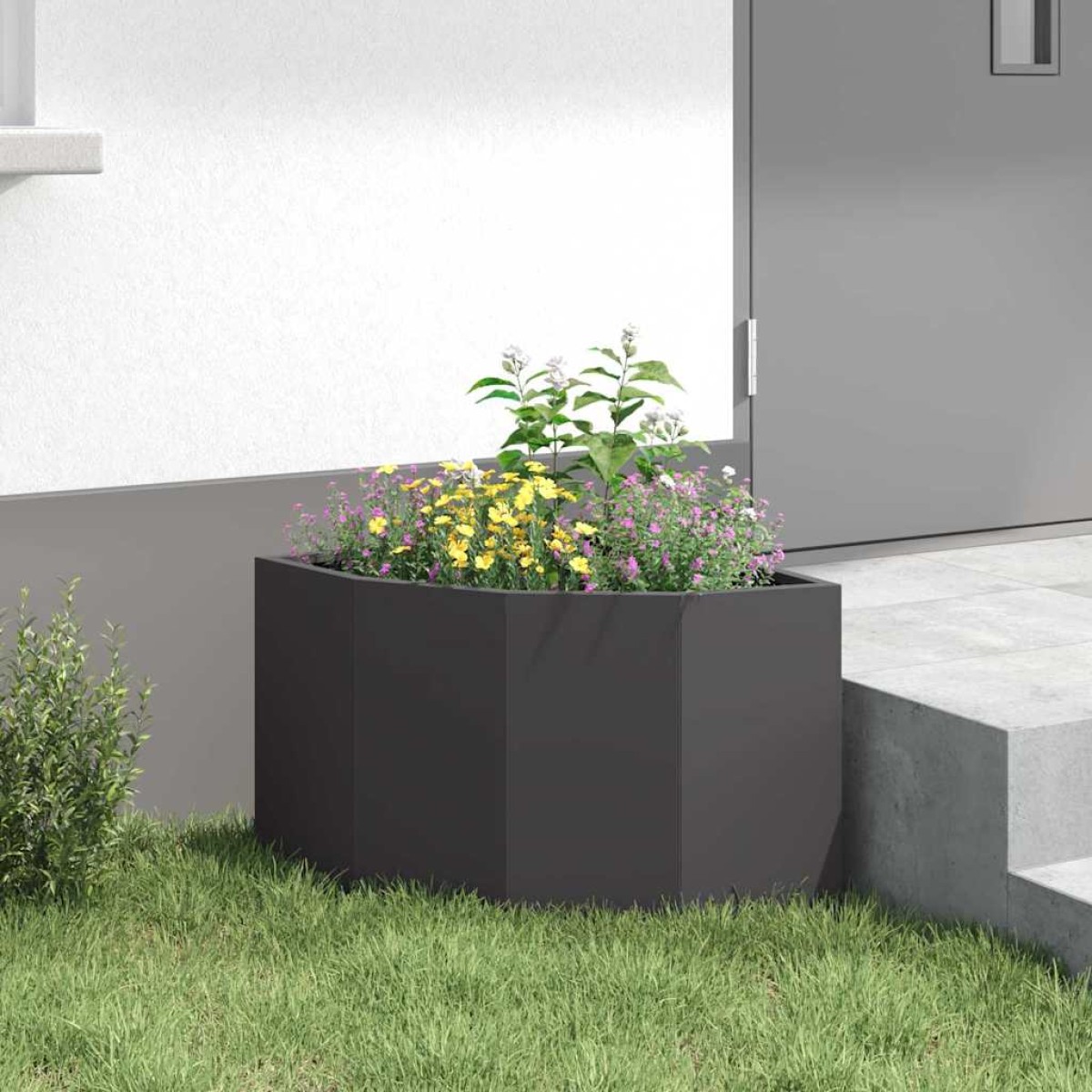 vidaXL Γωνιακό Ροδόδεντρο Μαύρο 45 x 45 x 35 cm Ατσάλι