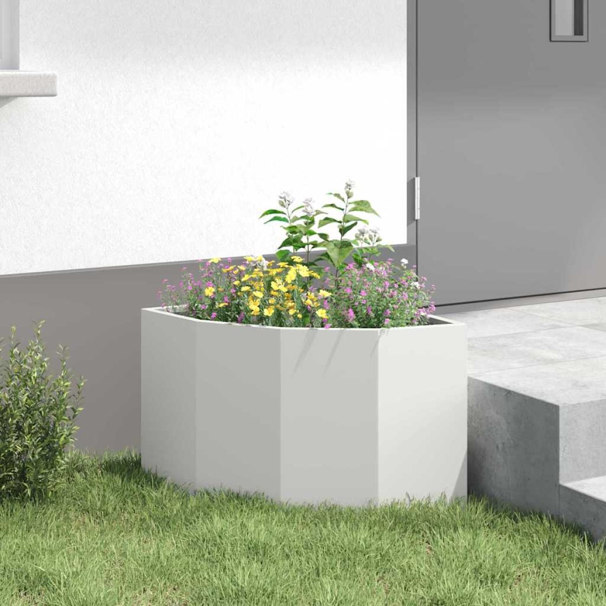vidaXL Γωνιακό Ροδόδεντρο Λευκό 45 x 45 x 35 cm Ατσάλι
