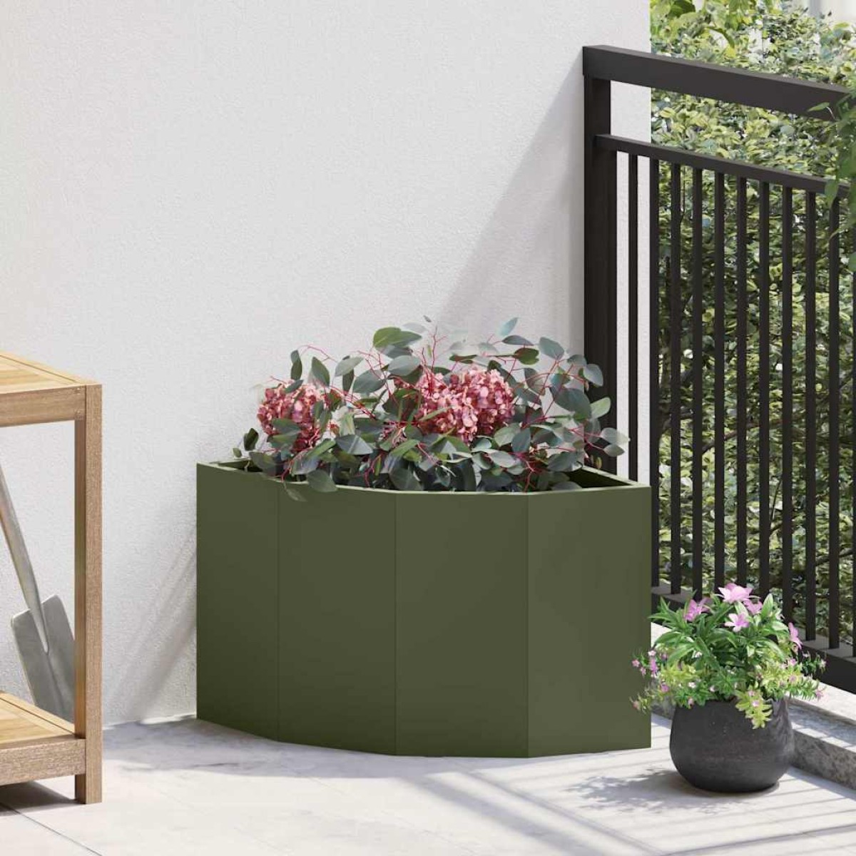 vidaXL Γωνιακό Ροδόδεντρο Λαδί 45 x 45 x 35 cm Ατσάλι