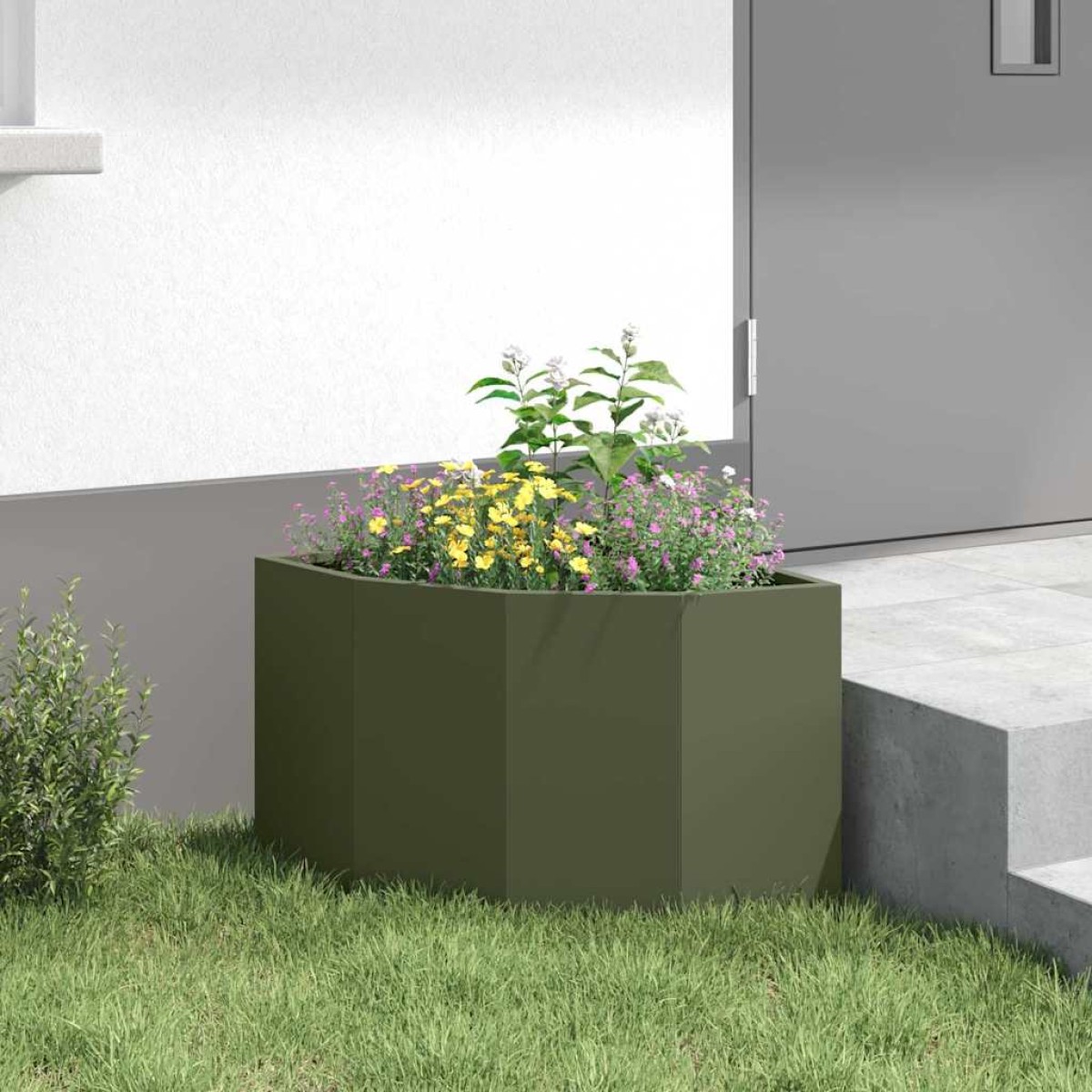 vidaXL Γωνιακό Ροδόδεντρο Λαδί 45 x 45 x 35 cm Ατσάλι