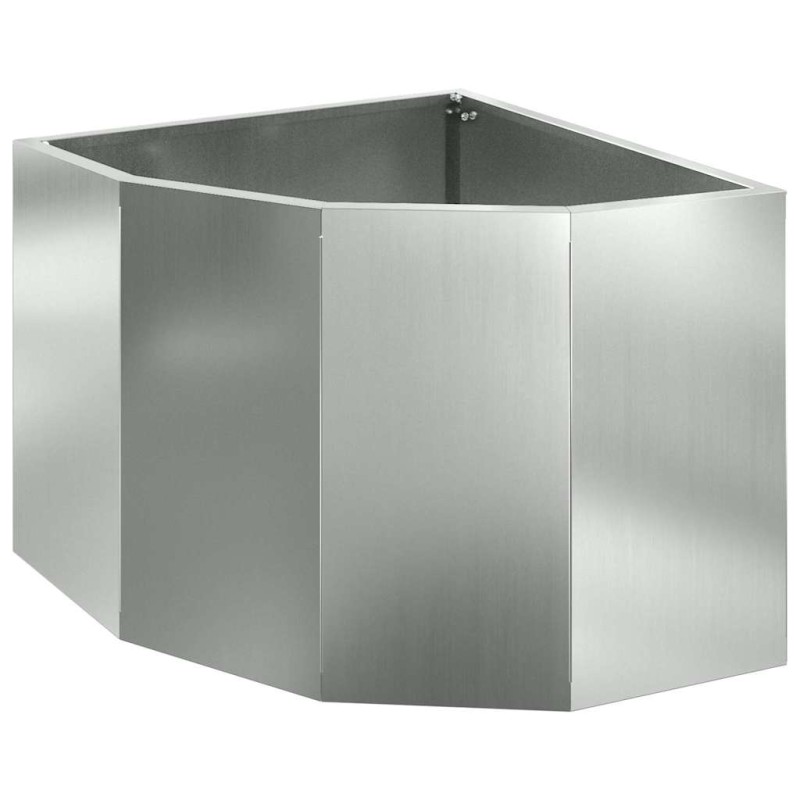 vidaXL Γωνιακό Ροδόδεντρο Ασημί 45 x 45 x 35 cm Γαλβανισμένος χάλυβας