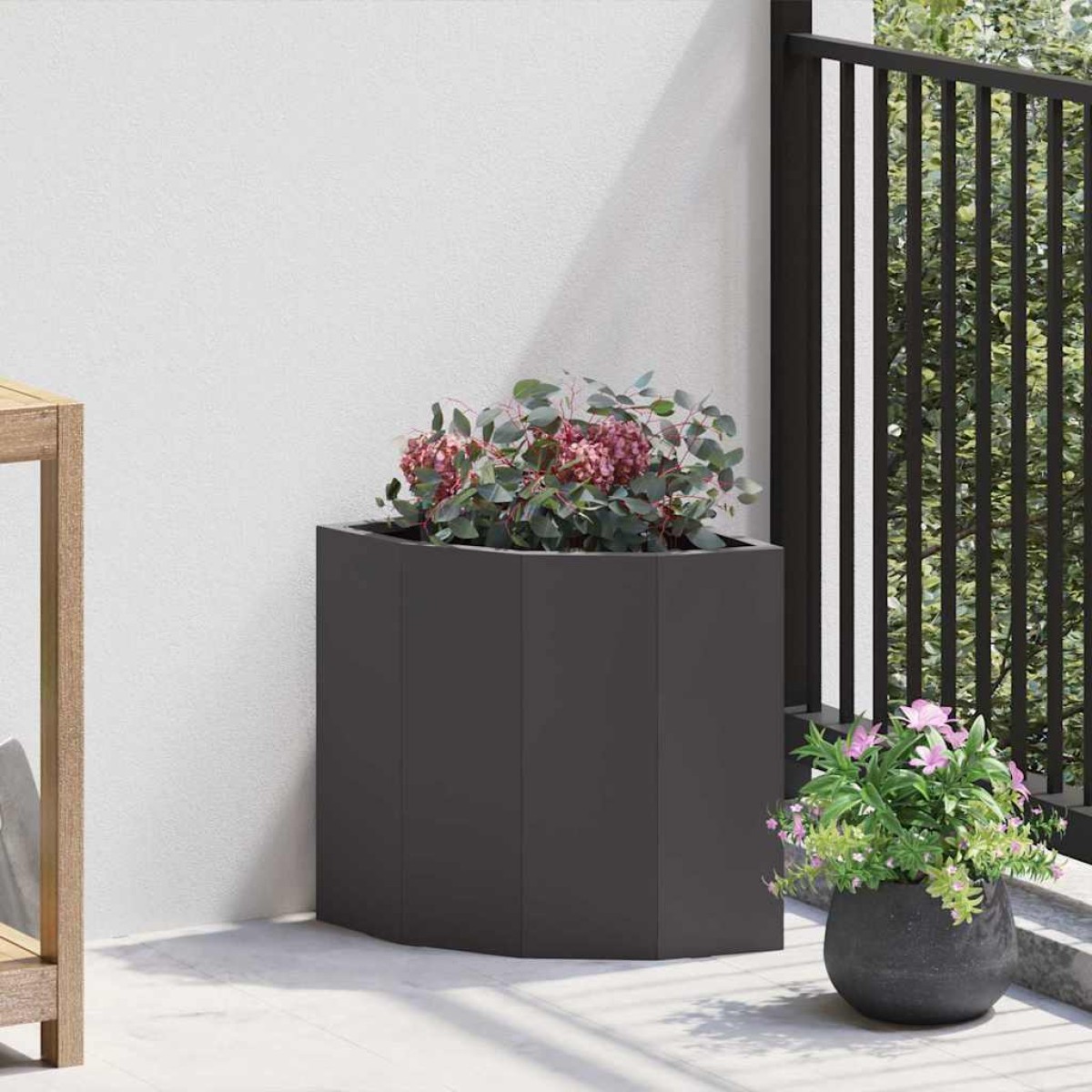 vidaXL Γωνιακό Ροδόδεντρο Μαύρο 30 x 30 x 35 εκ Ατσάλι