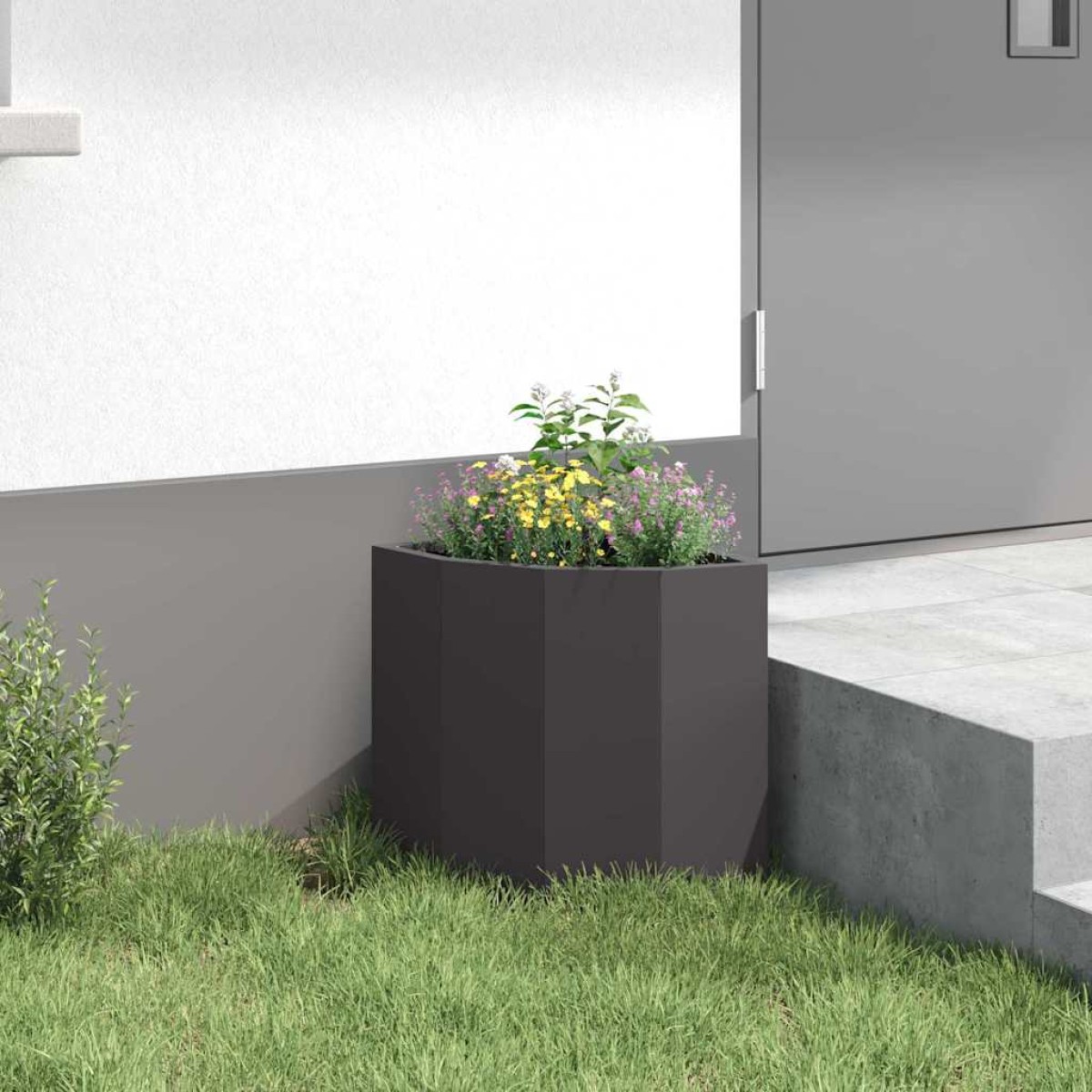 vidaXL Γωνιακό Ροδόδεντρο Μαύρο 30 x 30 x 35 εκ Ατσάλι