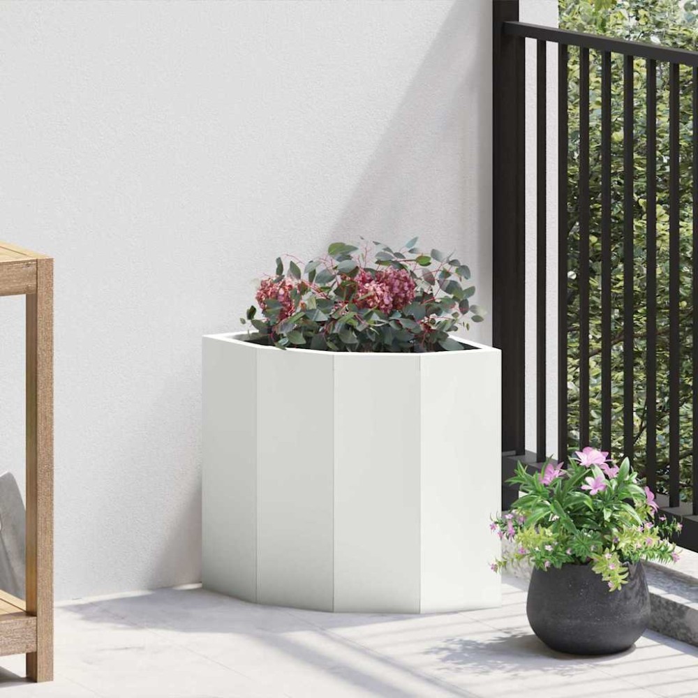 vidaXL Γωνιακό Ροδόδεντρο Λευκό 30 x 30 x 35 εκ Ατσάλι