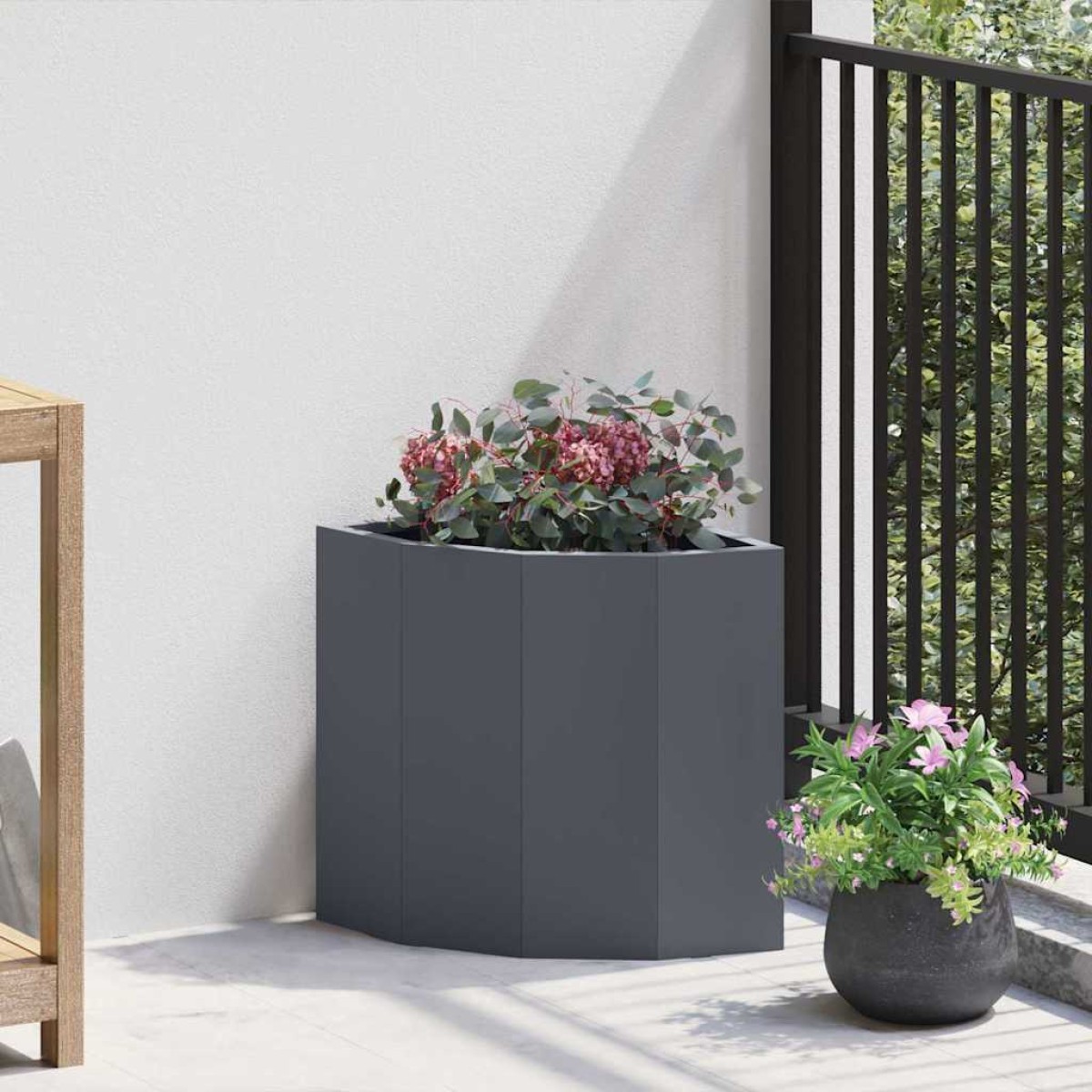vidaXL Γωνιακό Ροδόδεντρο Ανθρακί 30 x 30 x 35 εκ Ατσάλι
