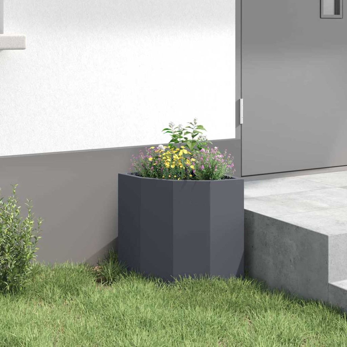 vidaXL Γωνιακό Ροδόδεντρο Ανθρακί 30 x 30 x 35 εκ Ατσάλι
