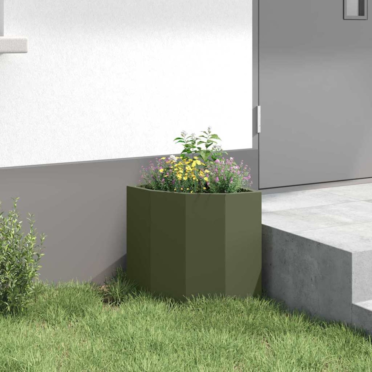 vidaXL Γωνιακό Ροδόδεντρο Λαδί 30 x 30 x 35 εκ Ατσάλι