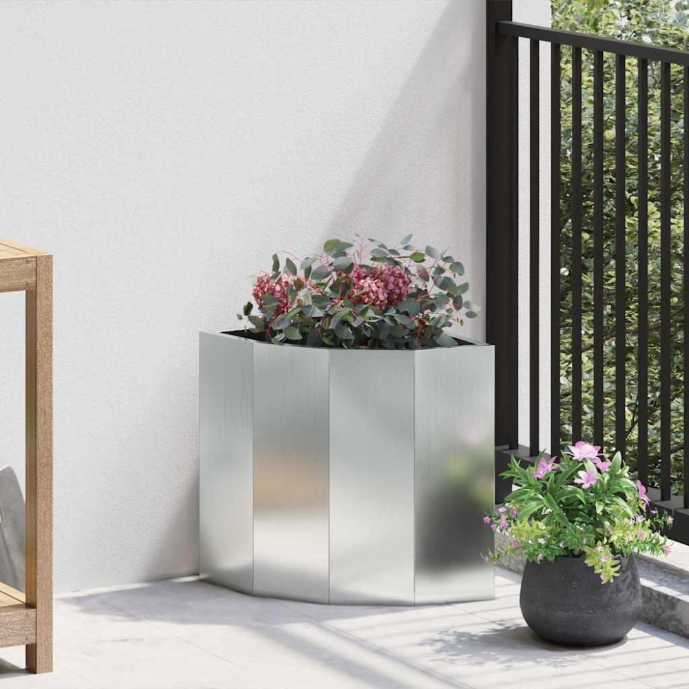 vidaXL Γωνιακό Ροδόδεντρο Ασημί 30 x 30 x 35 εκ Γαλβανισμένος χάλυβας