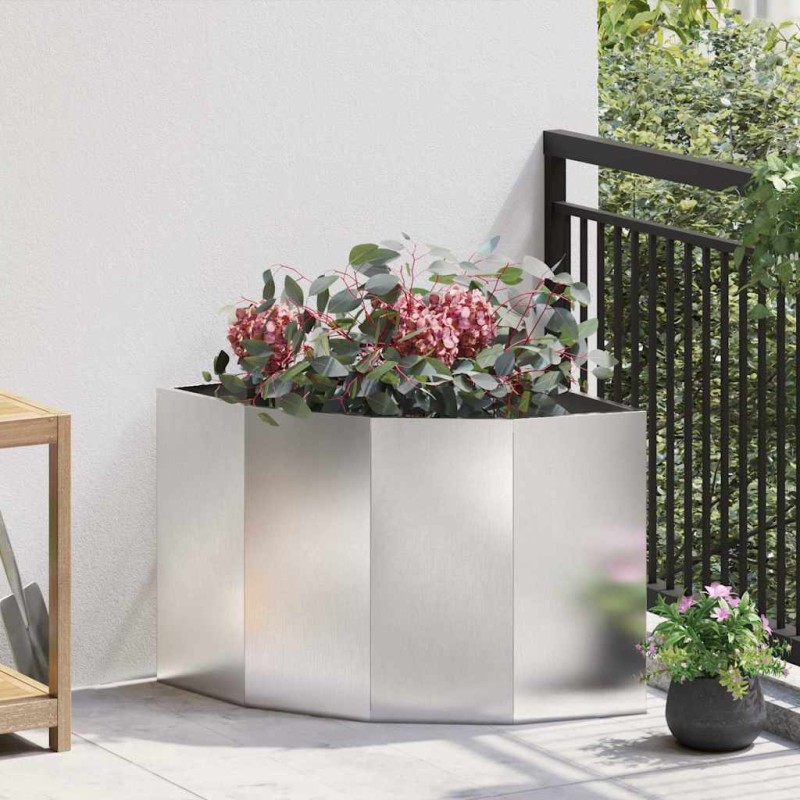 vidaXL Γωνιακό Ροδόδεντρο Ασημί 60 x 60 x 50 εκ Ανοξείδωτο ατσάλι