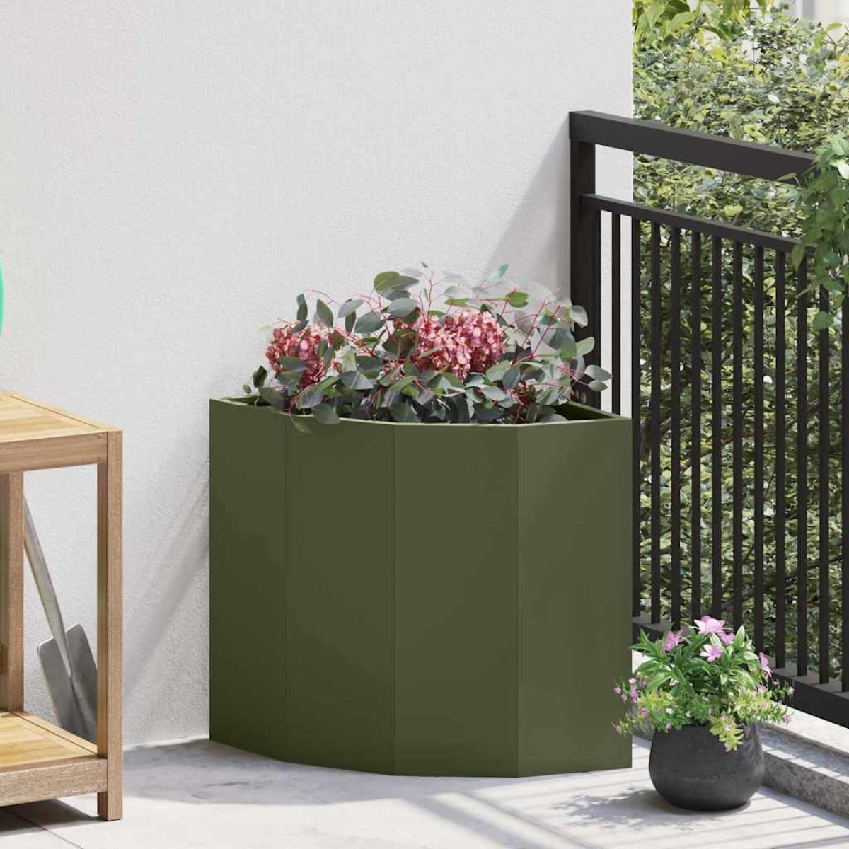 vidaXL Γωνιακό Ροδόδεντρο Λαδί 45 x 45 x 50 εκ Ατσάλι
