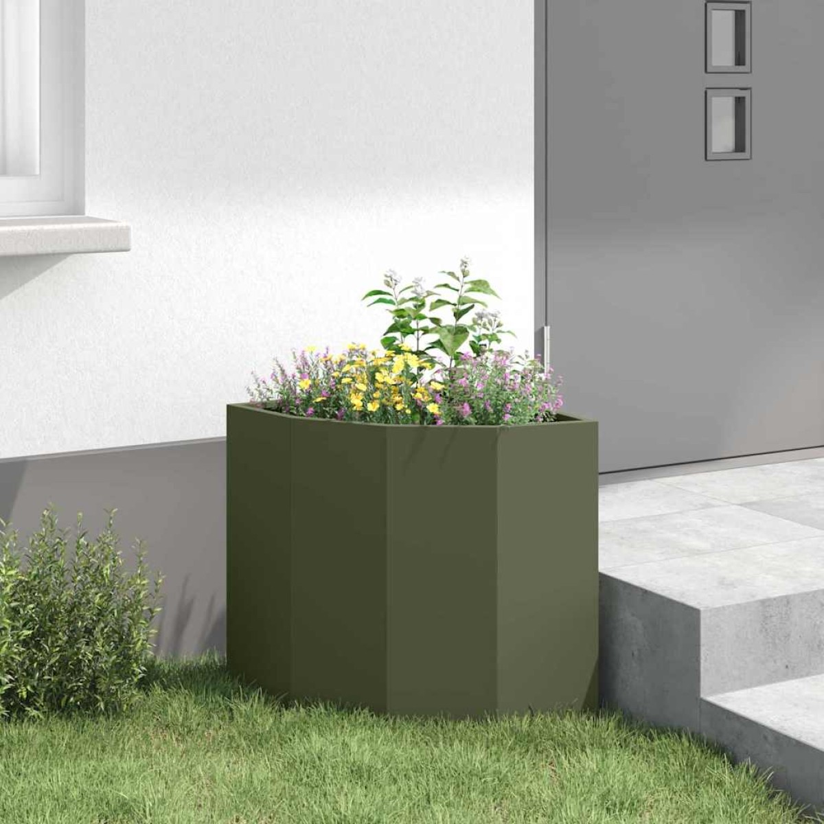 vidaXL Γωνιακό Ροδόδεντρο Λαδί 45 x 45 x 50 εκ Ατσάλι