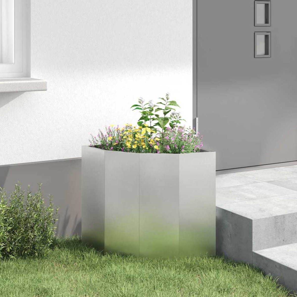 vidaXL Γωνιακό Ροδόδεντρο Ασημί 45 x 45 x 50 εκ Ανοξείδωτο ατσάλι