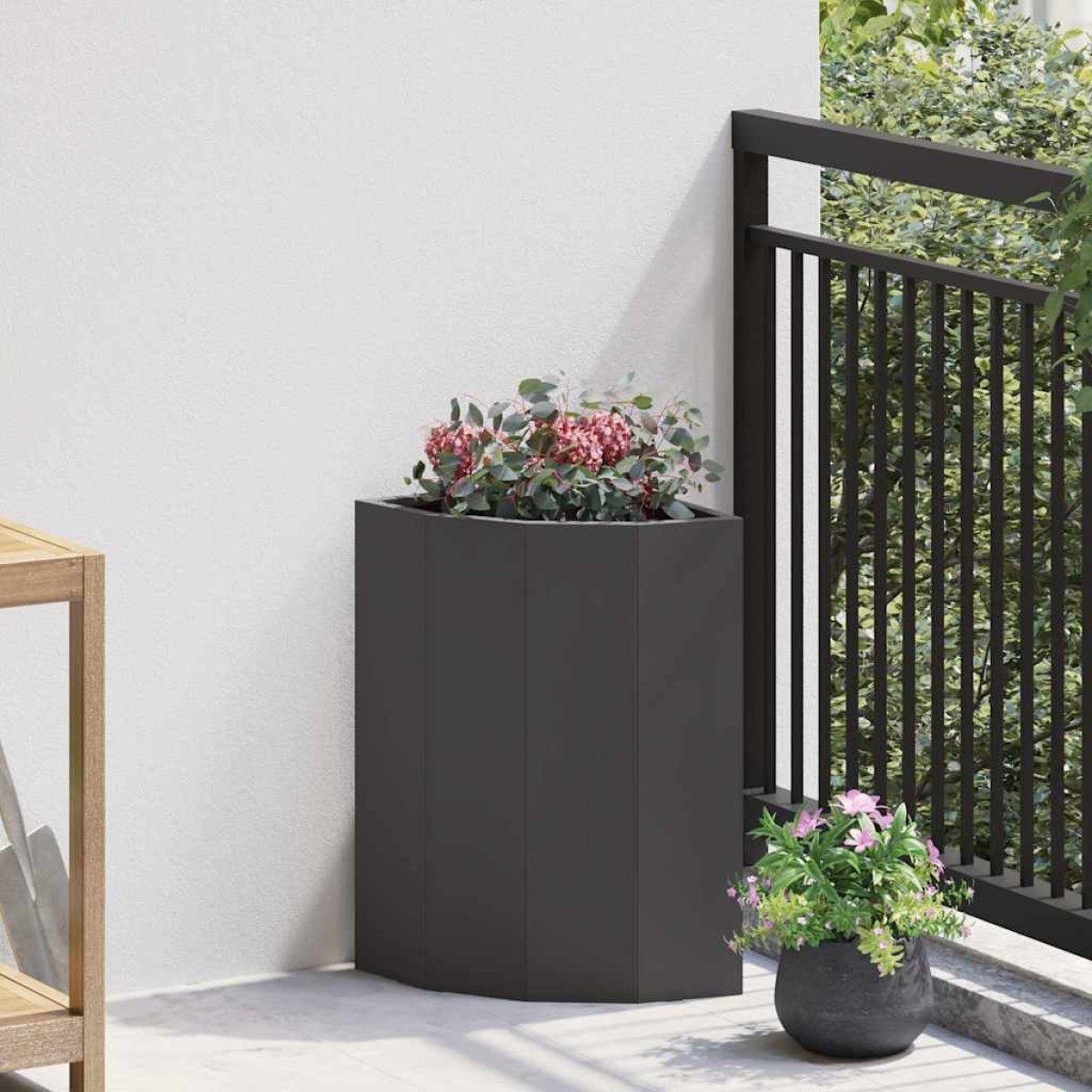 vidaXL Γωνιακό Ροδόδεντρο Μαύρο 30 x 30 x 50 cm Ατσάλι