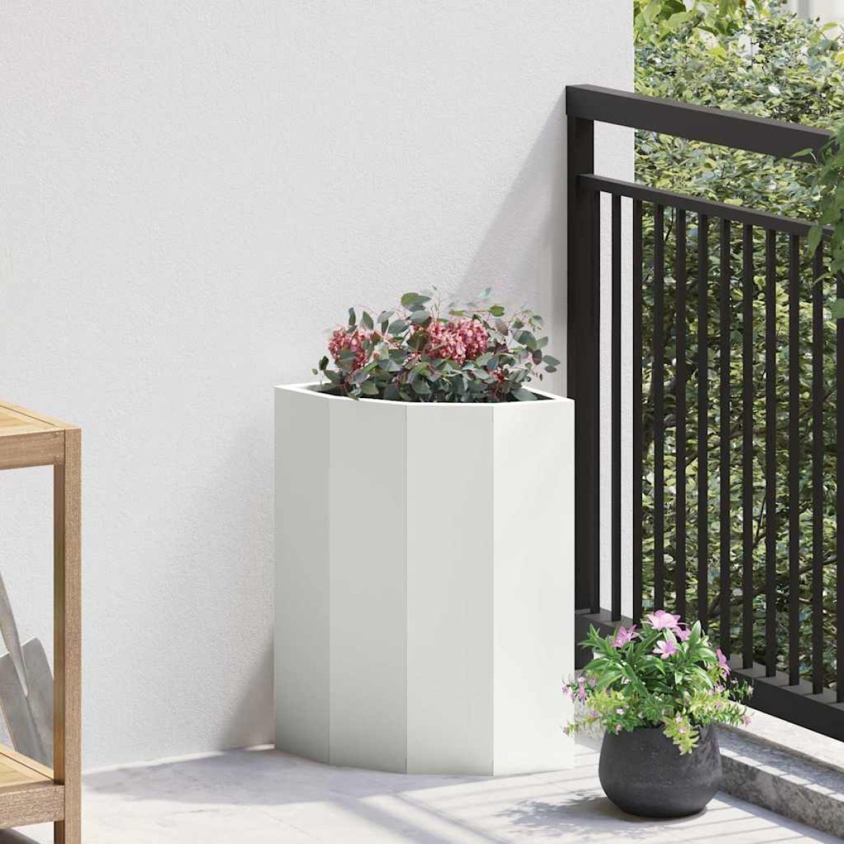 vidaXL Γωνιακό Ροδόδεντρο Λευκό 30 x 30 x 50 cm Ατσάλι