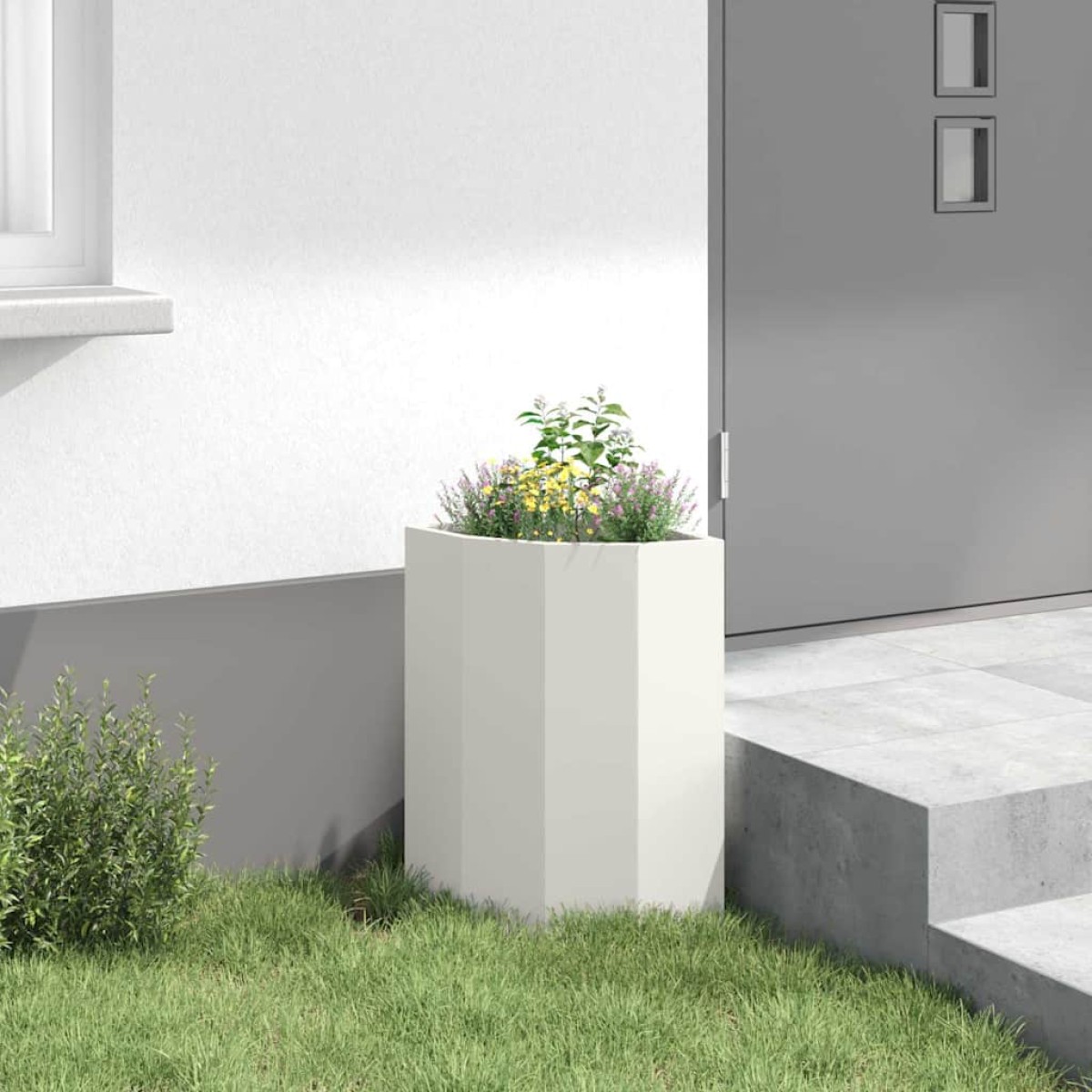 vidaXL Γωνιακό Ροδόδεντρο Λευκό 30 x 30 x 50 cm Ατσάλι