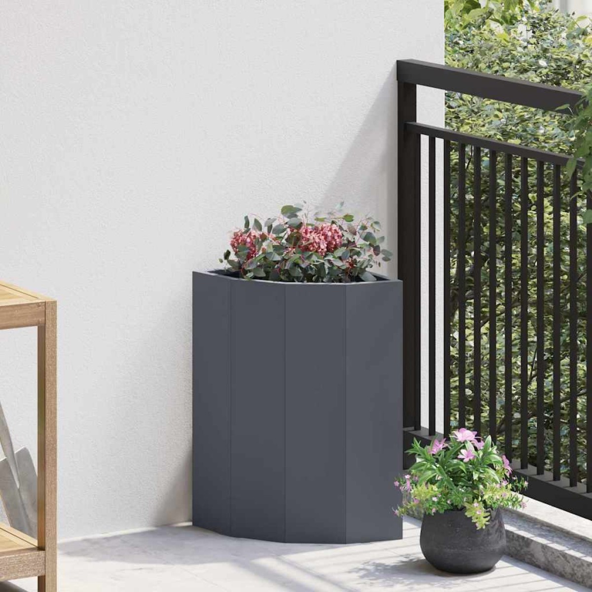vidaXL Γωνιακό Ροδόδεντρο Ανθρακί 30 x 30 x 50 cm Ατσάλι