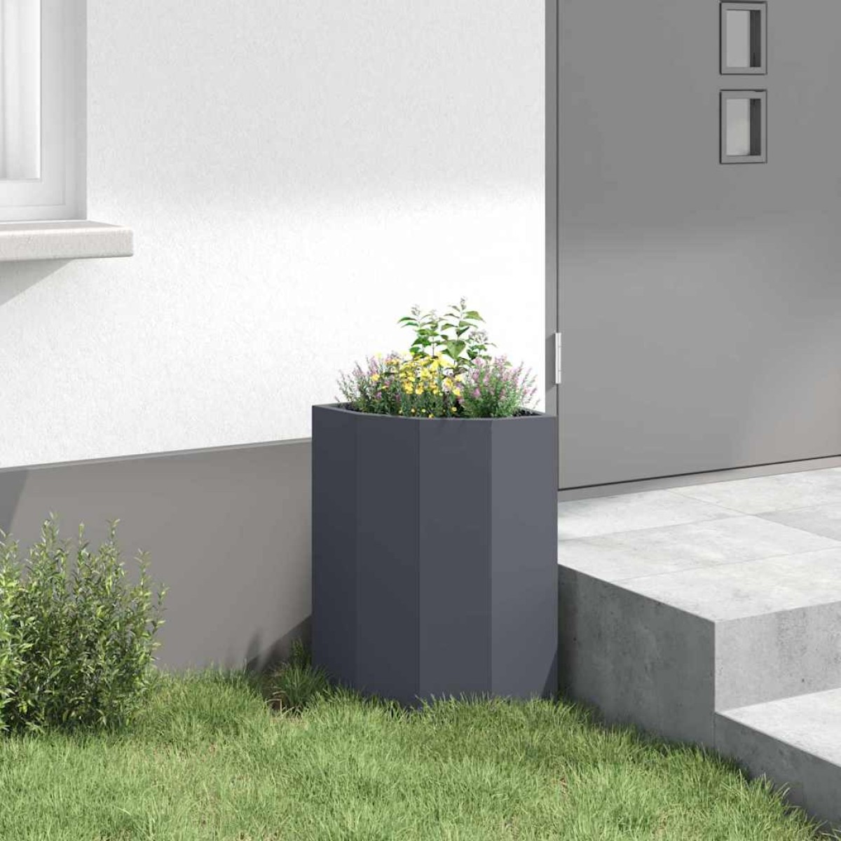 vidaXL Γωνιακό Ροδόδεντρο Ανθρακί 30 x 30 x 50 cm Ατσάλι
