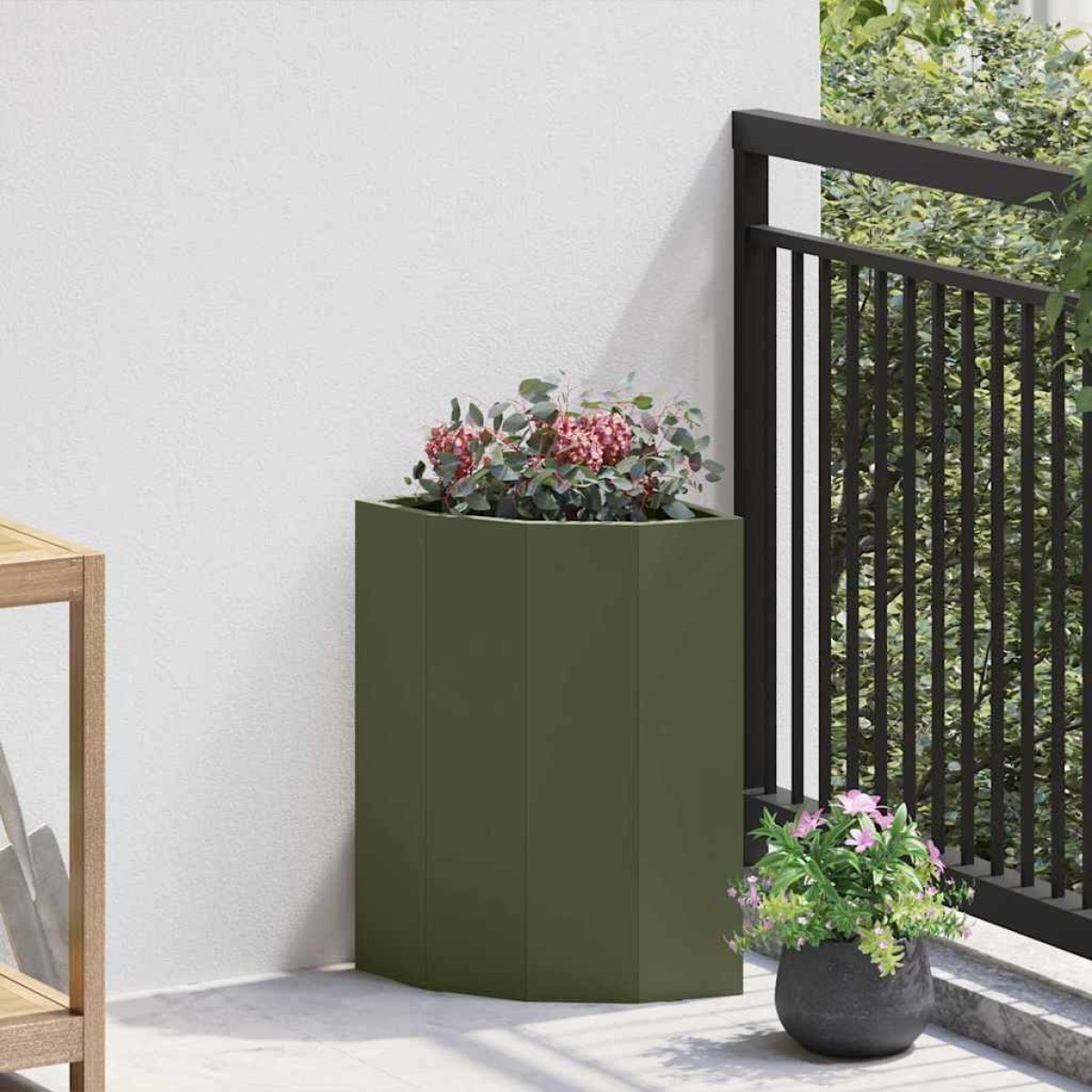 vidaXL Γωνιακό Ροδόδεντρο Λαδί 30 x 30 x 50 cm Ατσάλι