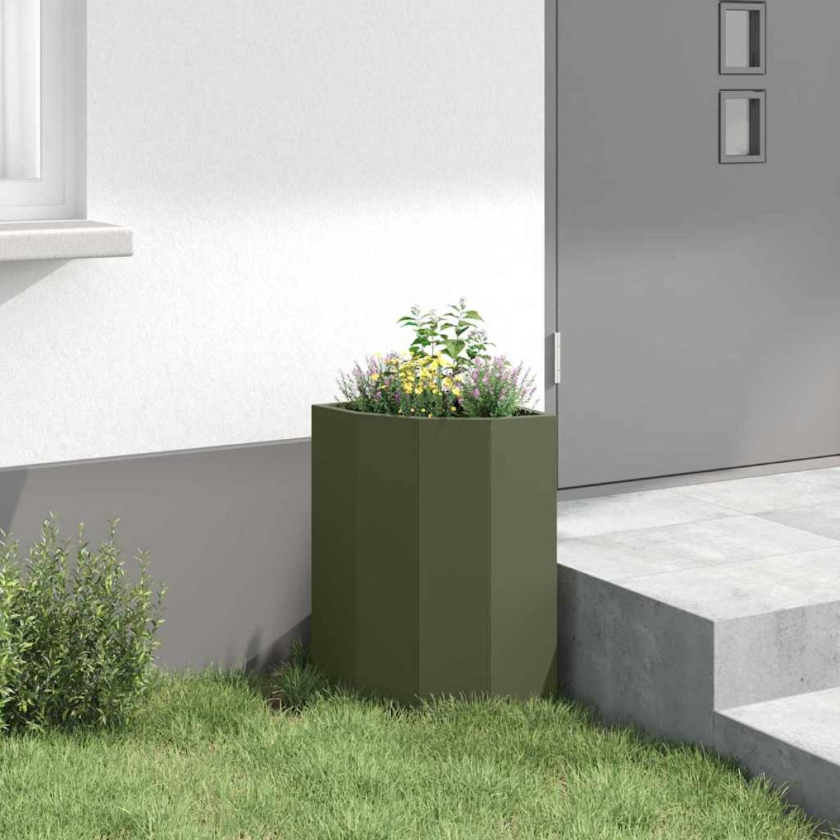 vidaXL Γωνιακό Ροδόδεντρο Λαδί 30 x 30 x 50 cm Ατσάλι