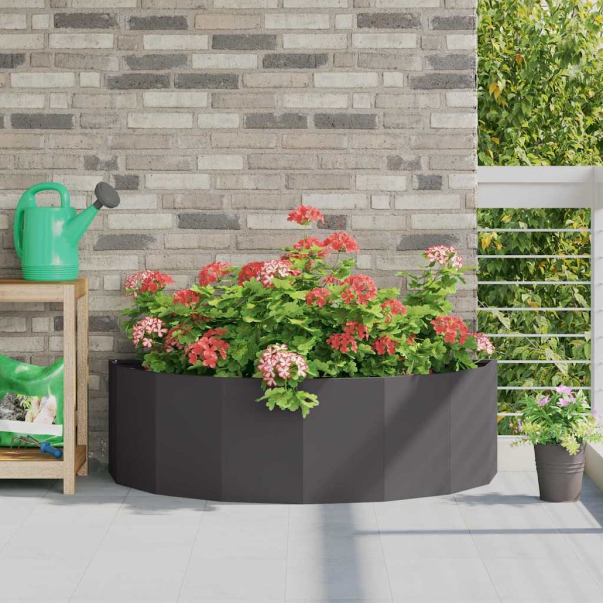 vidaXL Γλάστρα Μαύρο 120 x 60 x 35 cm Ατσάλι