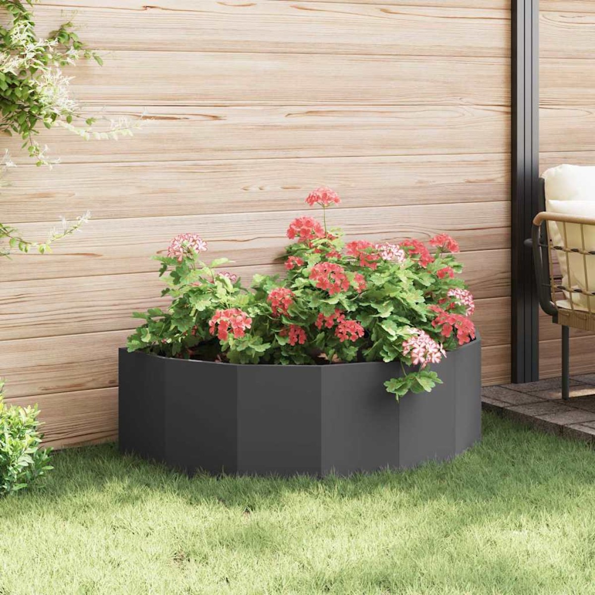 vidaXL Γλάστρα Μαύρο 120 x 60 x 35 cm Ατσάλι